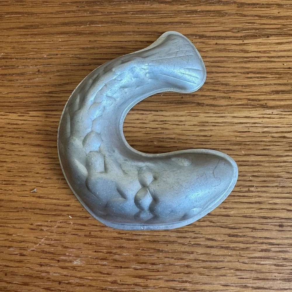 Vintage Small Fish Aluminum Jelly Aspic Mold Silver Tone Retro‎ Kitchen Decor